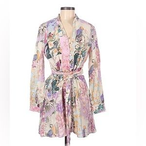 Zara mini dress long sleeve, lavender, baby pink